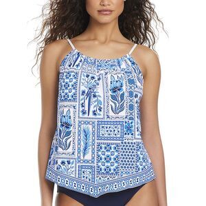 Beyond Control Swimwear Womens  Sea Life High Neck Tankini, White